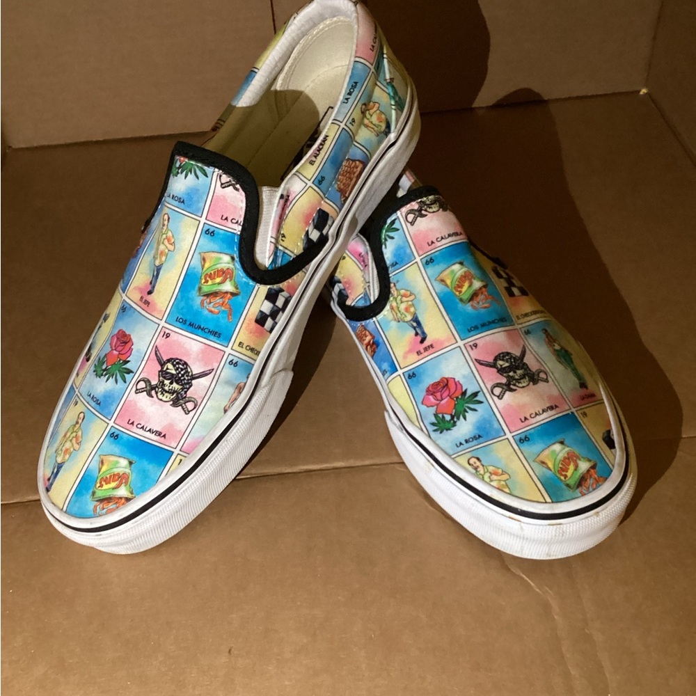 Los Vans La Loteria Multi-Color Classic Slip On Sneakers